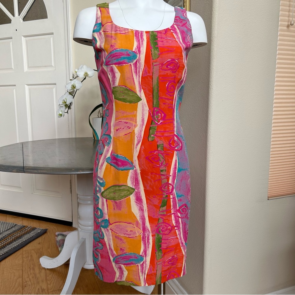 Vintage 80’s Mini Dress by Rabbit Rabbit Rabbit 8 Pink Tank Dress Sheath
